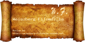 Weiszberg Filoméla névjegykártya